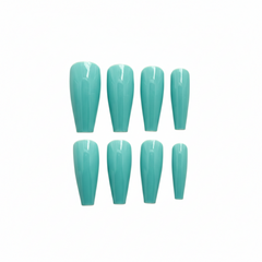 Aqua Coffin Press-On Nails