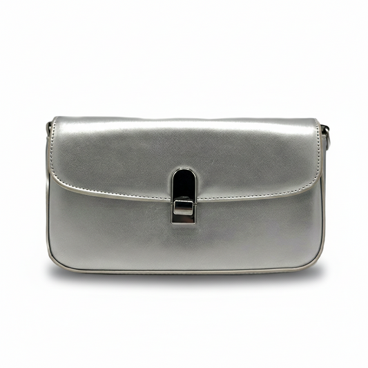 Silver Flap Crossbody