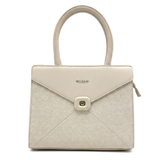 Beige Structured Handbag