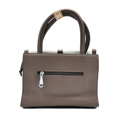 Two-Tone Faux Leather Satchel
