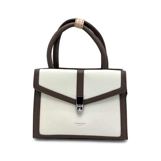 Two-Tone Faux Leather Satchel