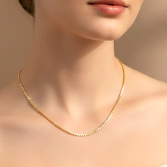 Gold Flat Locket Chain