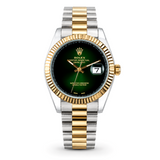2Tone Green Dial Watch