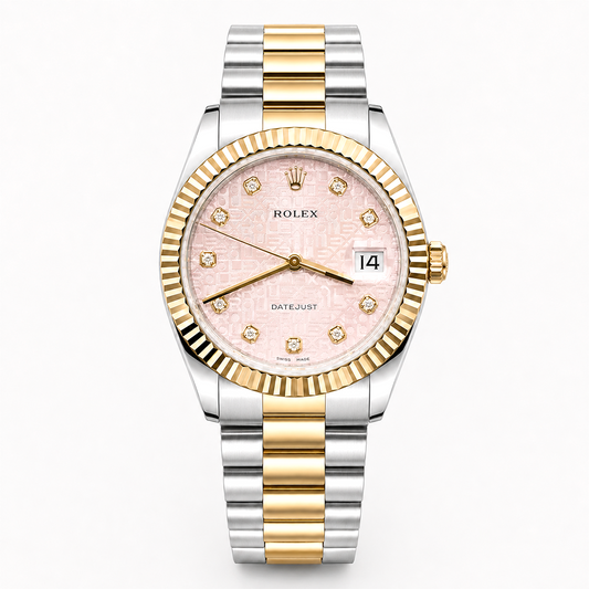 Two-Tone Rose Dial Watch