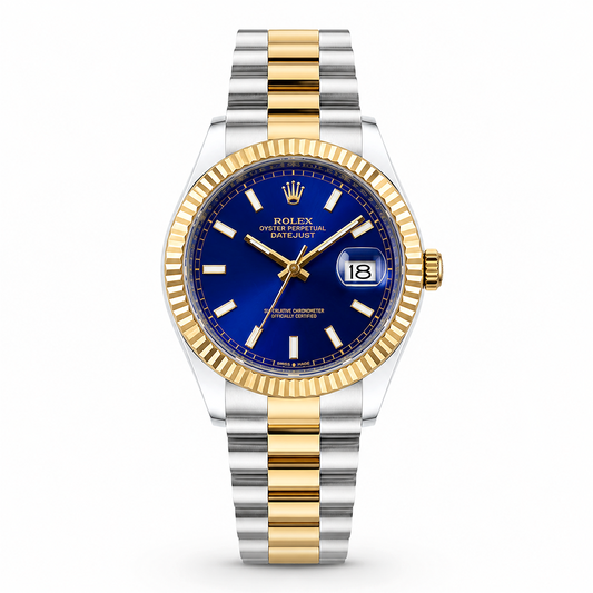 Two-Tone Blue Dial Watch