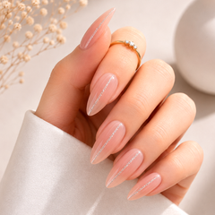 Peach Stripe Press-On Nails