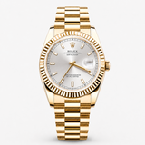 Gold-Tone Silver Dial Watch