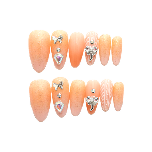 Peachy Knit Charm Press-Ons