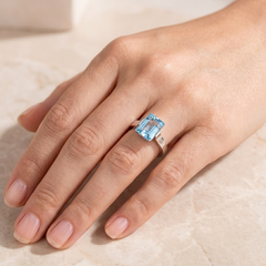 Azure Solitaire Ring