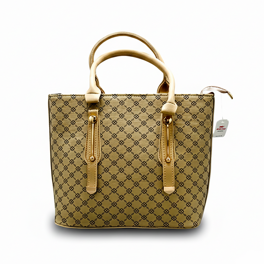 Beige Patterned Handbag