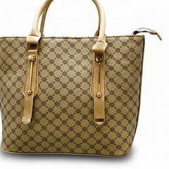 Beige Patterned Handbag
