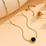 Black Medallion Snake Chain