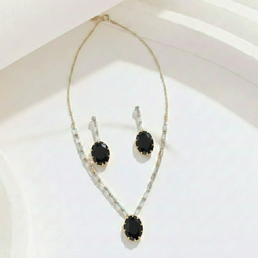 Black Oval Baguette Set