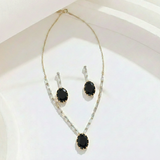 Black Oval Baguette Set