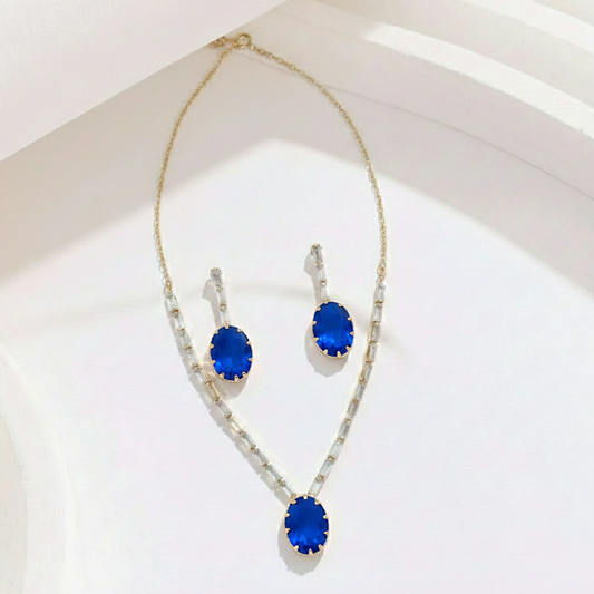 Blue Oval Gemstone Set