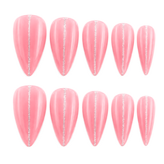 Blush Pink Stripe Press-On Nails