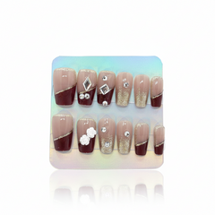 Burgund Glamour Press-On Nails