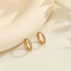 CZ Gold Hoop Earrings