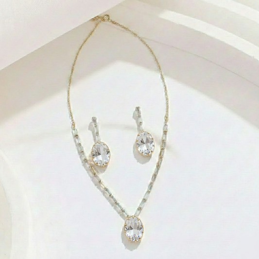 Clear Oval Gemstone Set