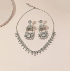 Crystal Choker Jhumka Set