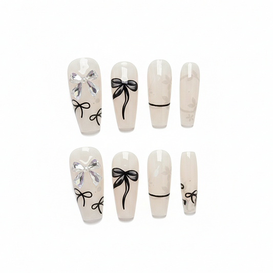 Elegant Bow Press-On Nails