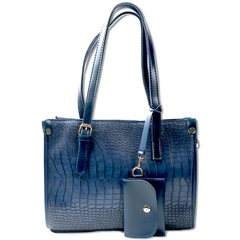 Croc-Embossed Classic Tote Bag