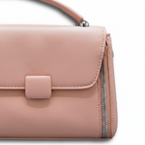 Soft Pink Mini Leather Handbag for Women