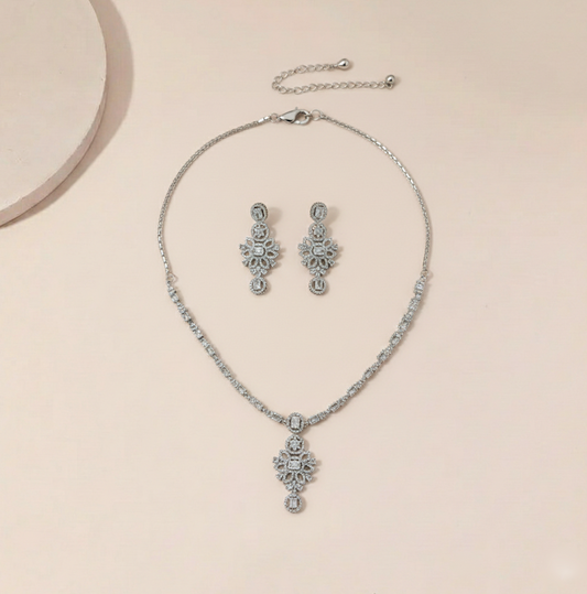 Floral Pave Crystal Set