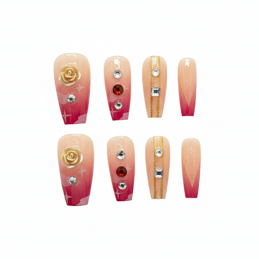 Gilded Rose Ombre Press-Ons