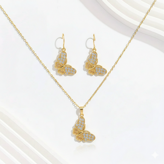 Gold Butterfly Sparkle Set