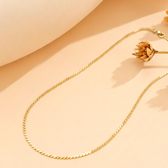 Gold Flat Locket Chain