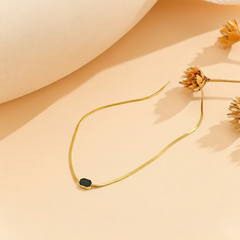 Gold Geo Locket Chain