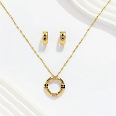 Gold Geometric locket Set