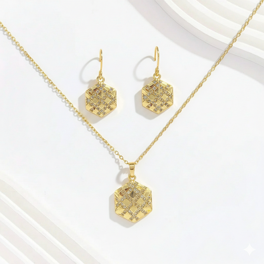 Gold Hexagon Sparkle Set