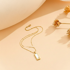 Gold MOP Rectangle Locket