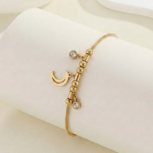 Gold Moon Charm Bracelet
