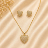 Gold Pave Heart Set