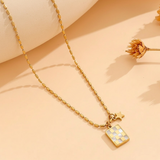 Golden Checkered Pendant