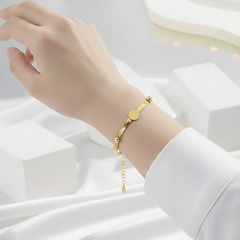 Golden Crystal Disc Bracelet