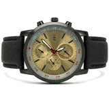 Golden Dial Grey Leather Watch
