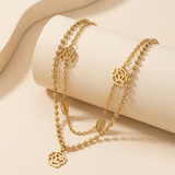Golden Rose & Leaf Anklet
