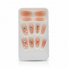 Jeweled Peach Ombre Press-Ons