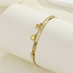 Layered Gold Charm Bracelet
