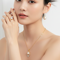 Leaf Pearl Crystal Set