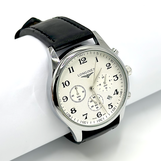 Longines White Dial Chronograph Watch