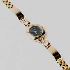 Luxury Gold-Tone Women’s Bracelet Watch – Black Dial