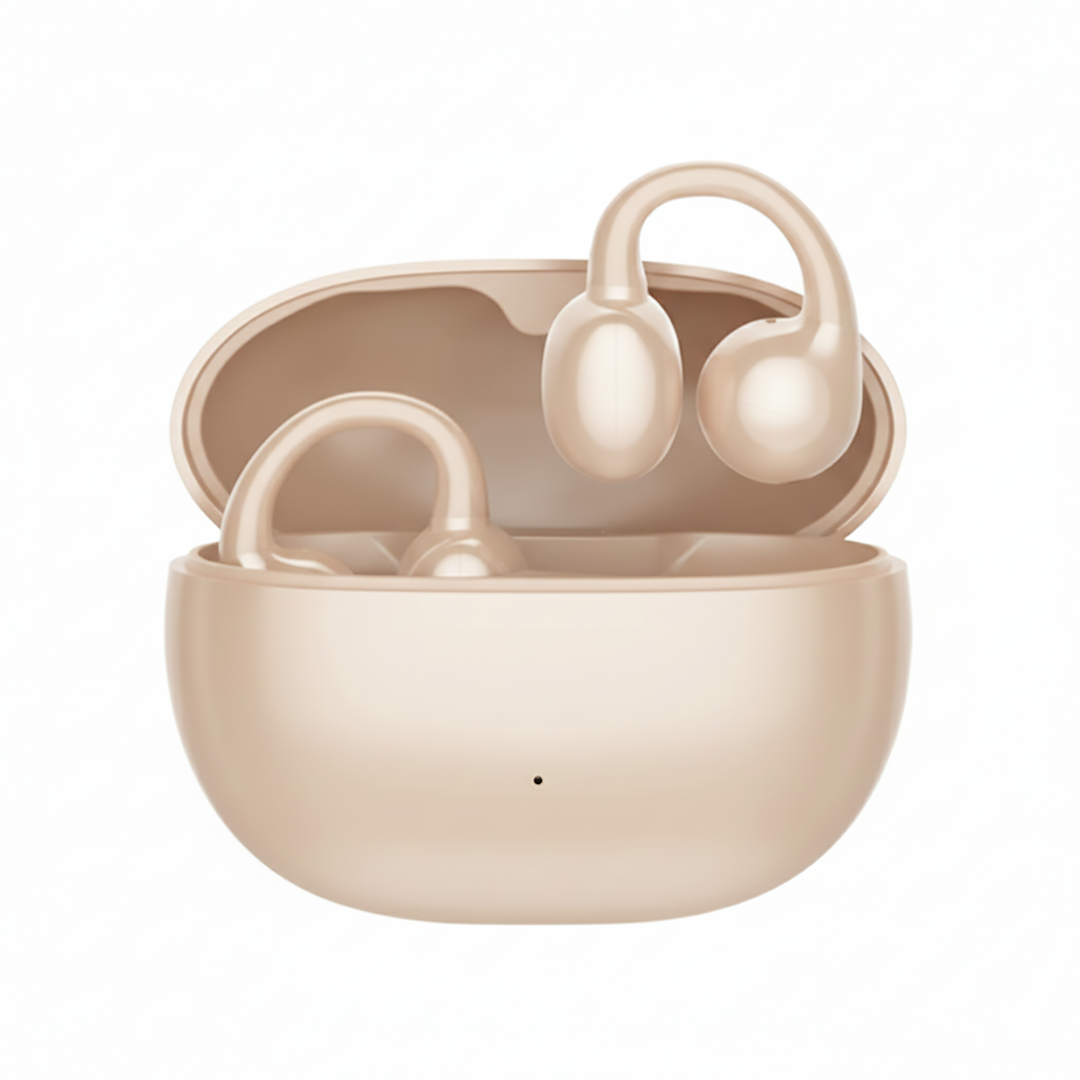 m91-wireless-earbuds-beige-front-view-everyco