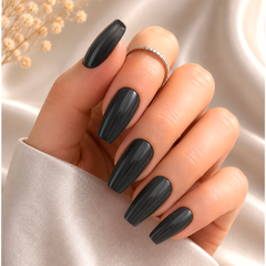 Midnight Black Press-On Nails