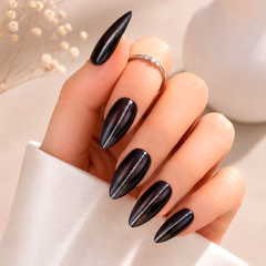 Midnight Stripe Press-On Nails