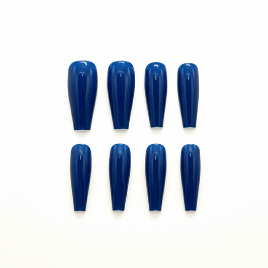 Midnight Blue Coffin Press-On Nails